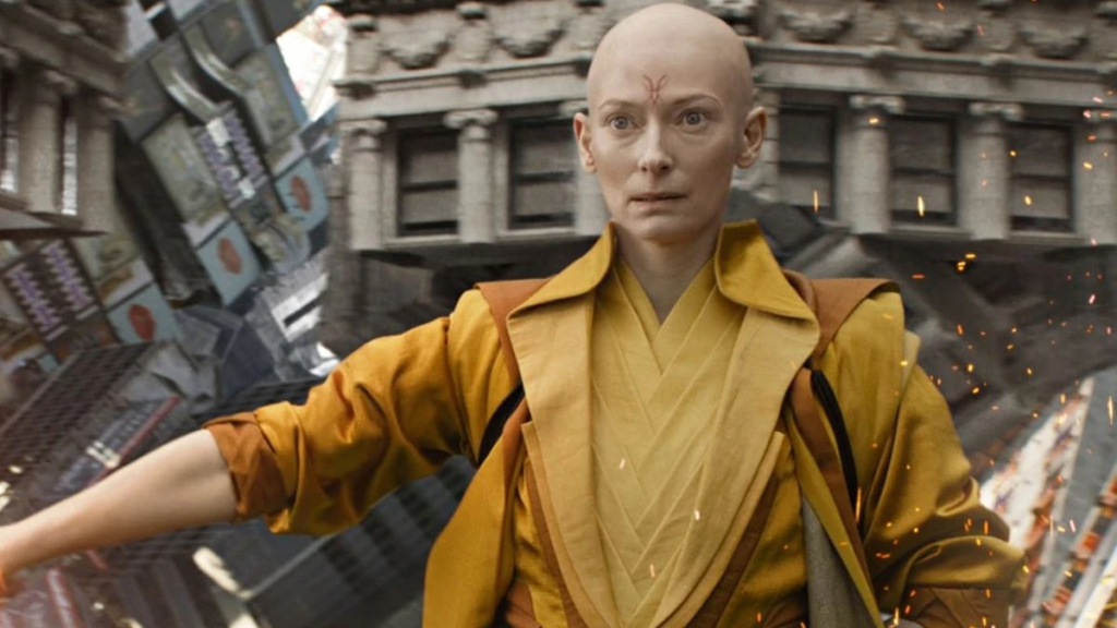 Tilda Swinton as the Ancient One in Doctor Strange