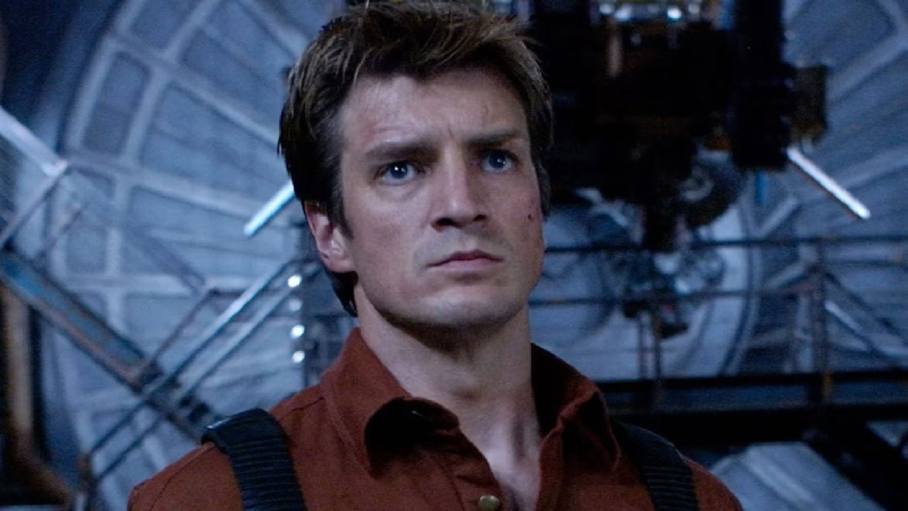 Nathan Fillion as Captain Mal Reynolds in Firefly
