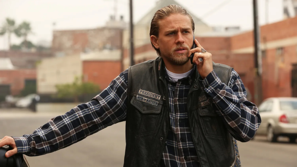 Charlie Hunnam as Jax Teller in Sons of Anarchy