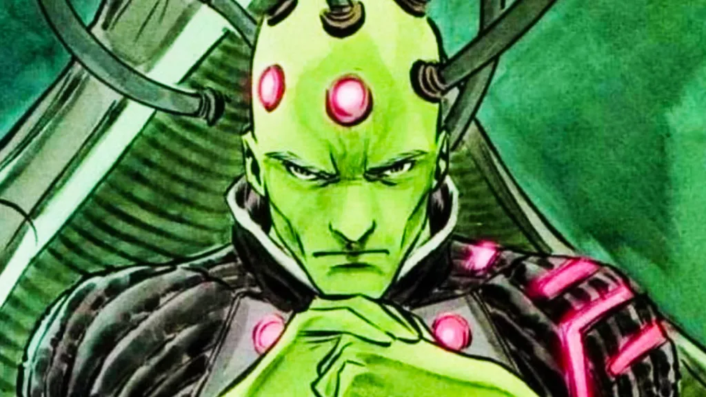 Brainiac looking stern in DC Comics