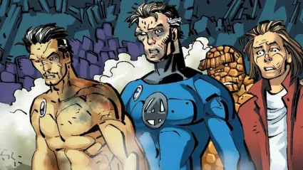 Bruce Banner with Tony Stark and Reed Richards