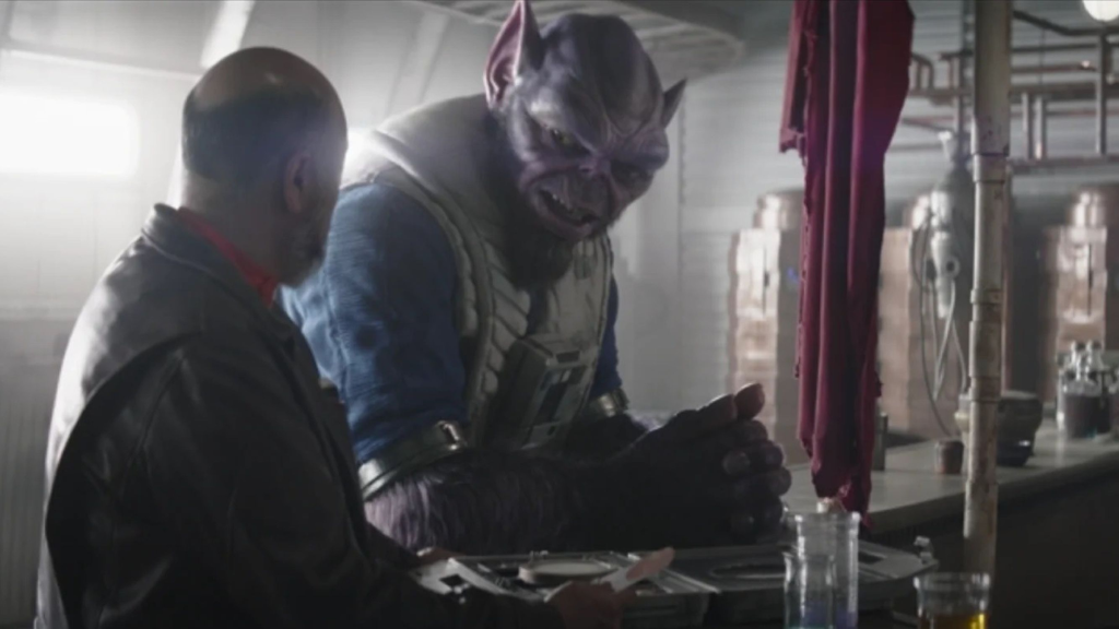 Carson Teva talking to Zeb in The Mandalorian Season 3