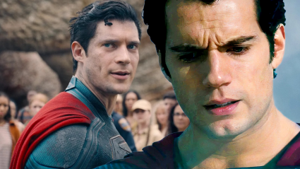 David Corenswet in Superman (2025) and Henry Cavill in Man of Steel
