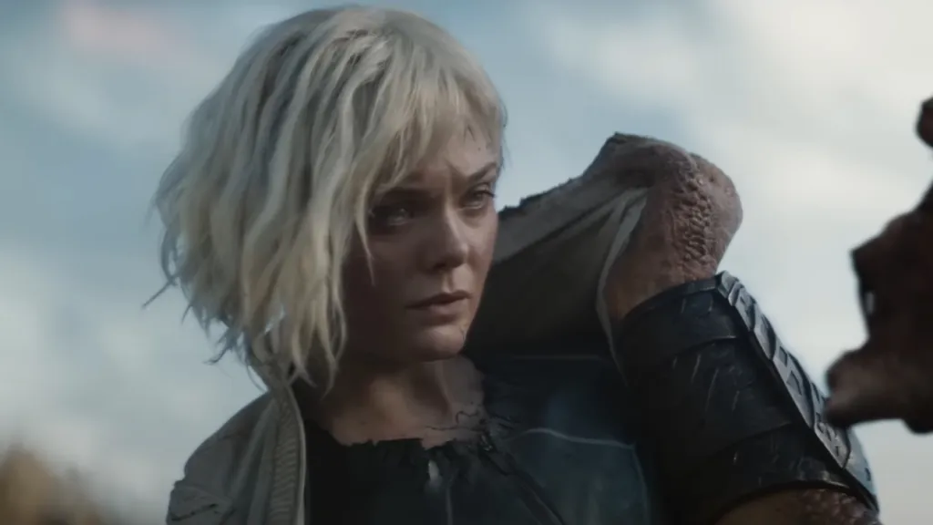 Dek holding Thia in Predator Badlands