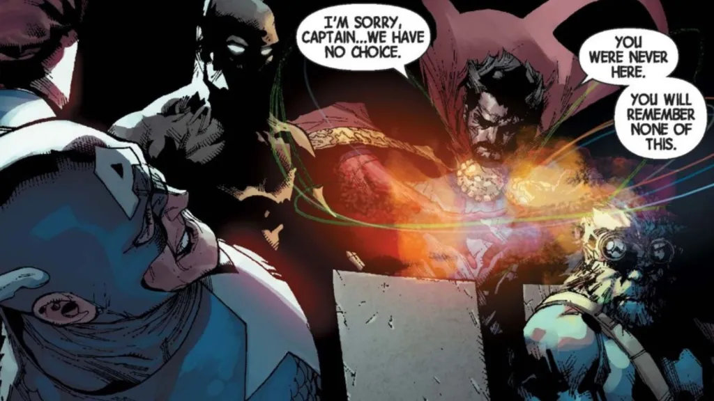 Doctor Strange mind-wipes Captain America