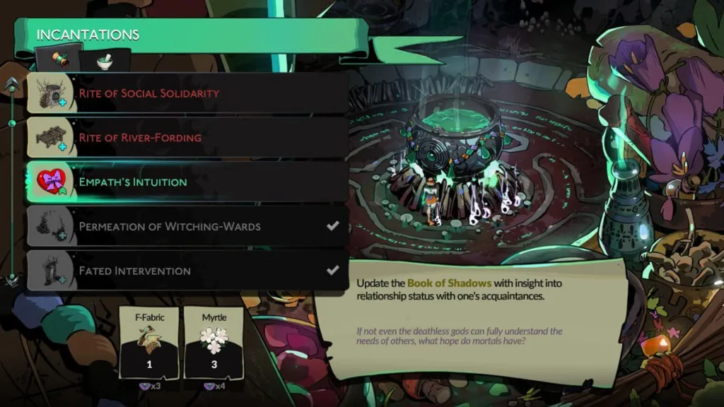 Empath's Intuition Incantation Hades 2