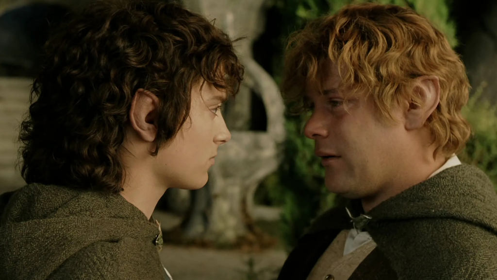 Frodo saying goodbye to Sam in Lord of the Rings Return of the King