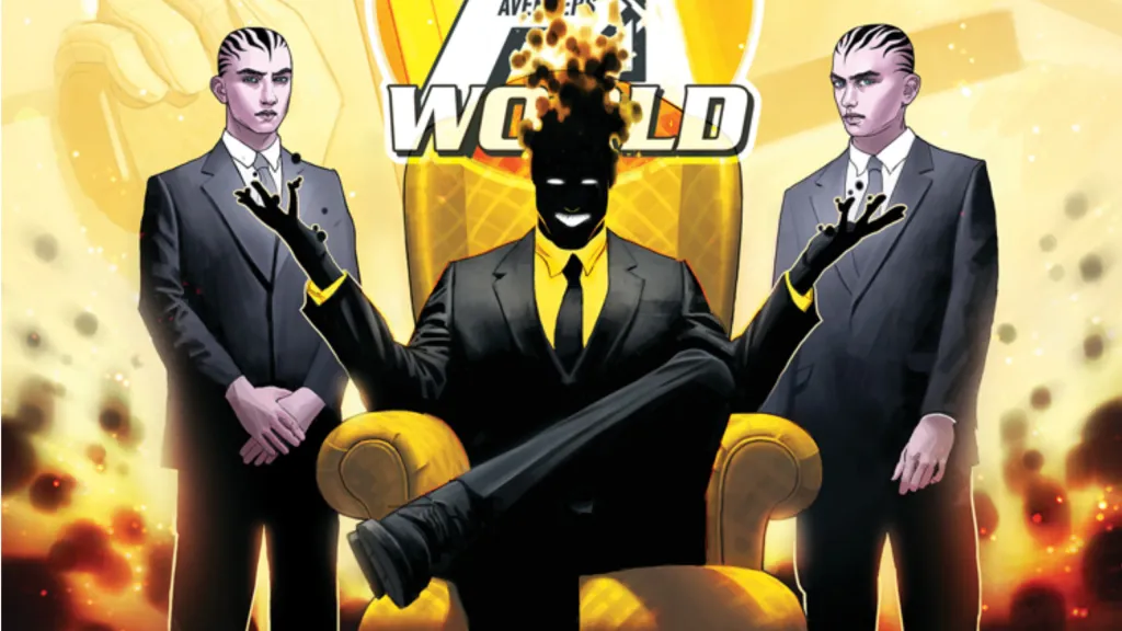 Sunspot sitting a chair with his two assistants