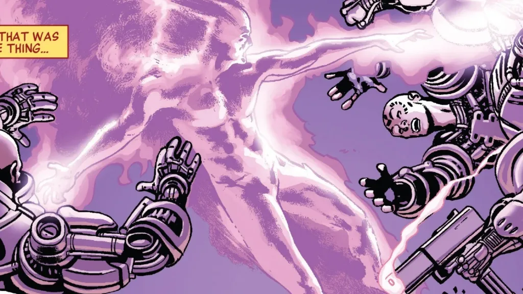 Toro blasting his enemies with purple fire