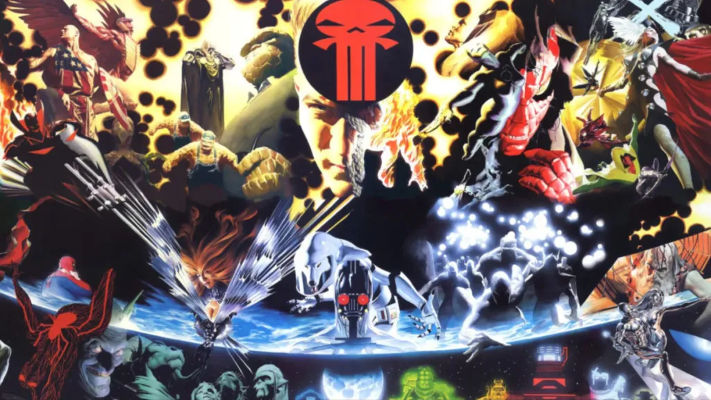 The covers of Earth X #0-12 featuring the greatest stars of the Marvel Universe, painted by Alex Ross