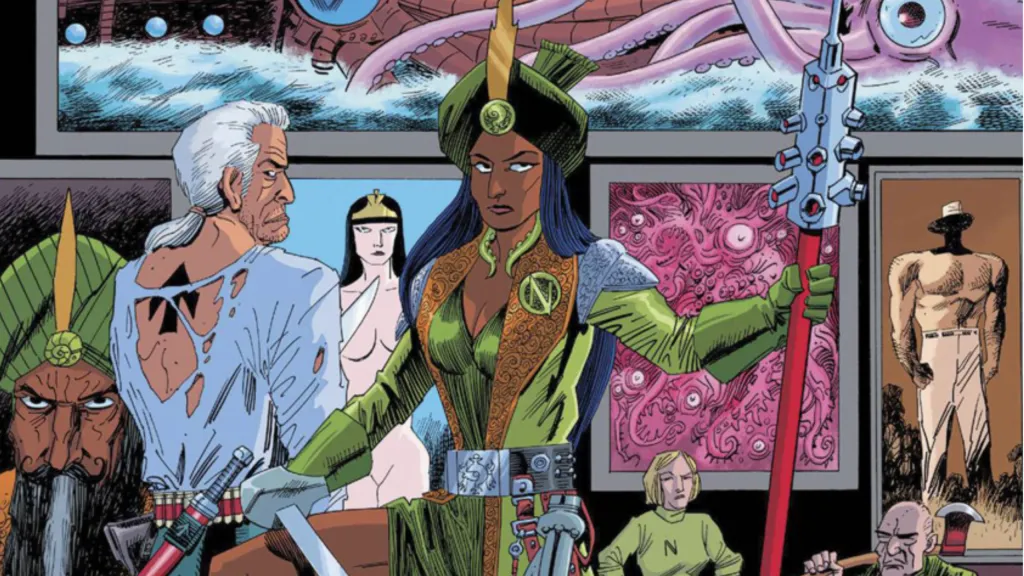 ptain Janni Nemo and Broad Arrow Jack, standing in a gallery of paintings including that of the first Captain Nemo