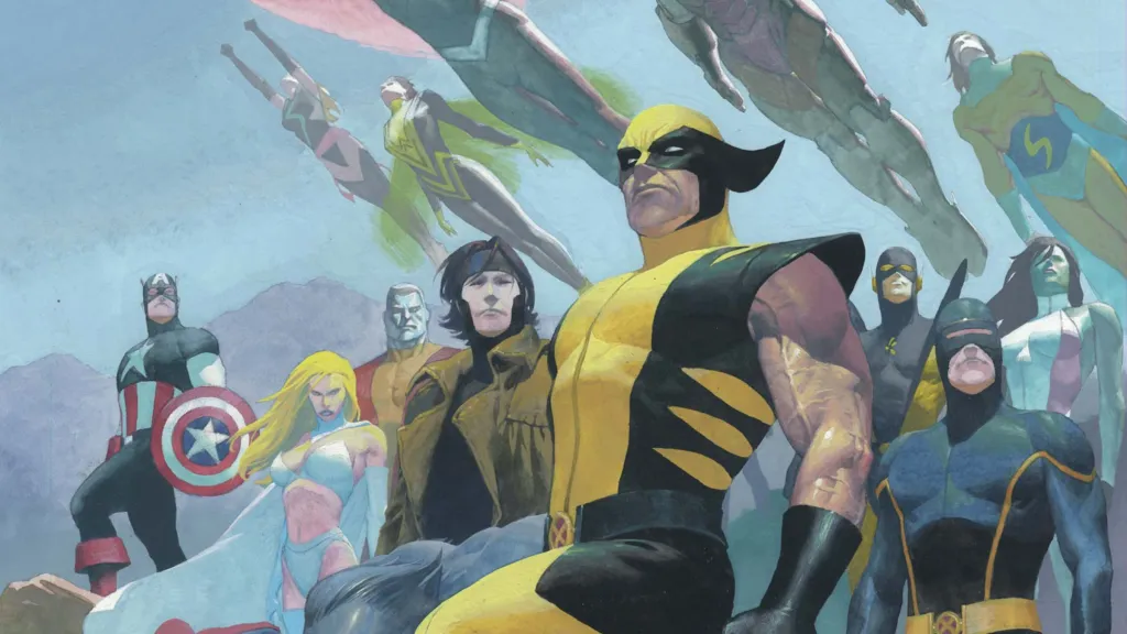 The X-Men and the Avengers together on the cover of House of M #1