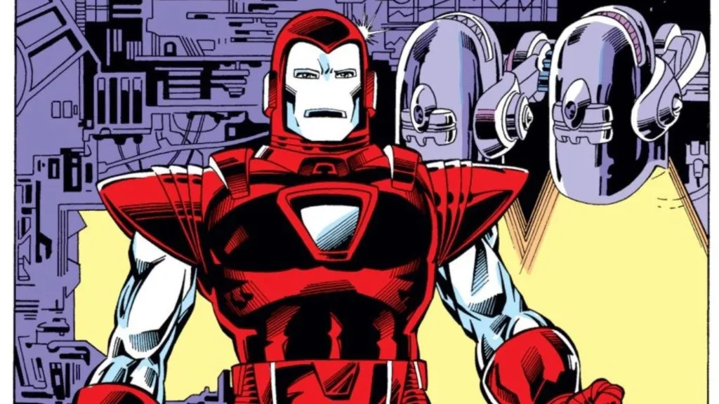 Silver Centurion Iron Man in red texture