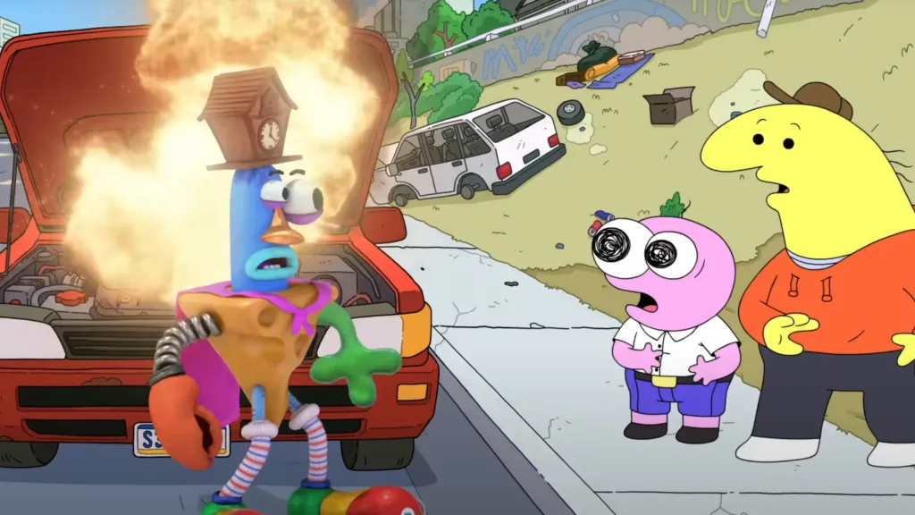 Charlie, Pim and Silly Samuel in Smiling Friends Season 3