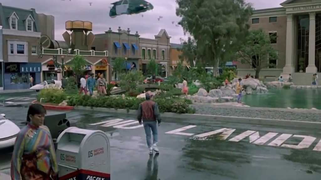 Marty McFly explores the future Hill Valley in Back to the Future Part II