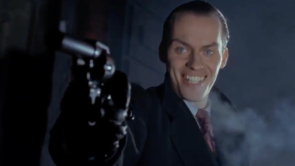 Jack Napier shooting the Waynes in Batman (1989)