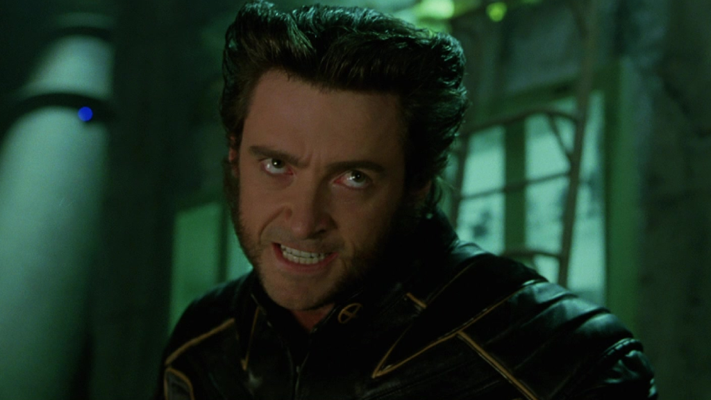 Hugh Jackman as Wolverine snarling in X2 (2003)