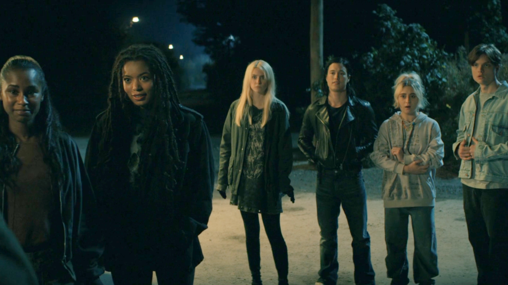 Annabeth, Marie, Cate, Jordan, Emma, and Sam at the end of Gen V Season 2