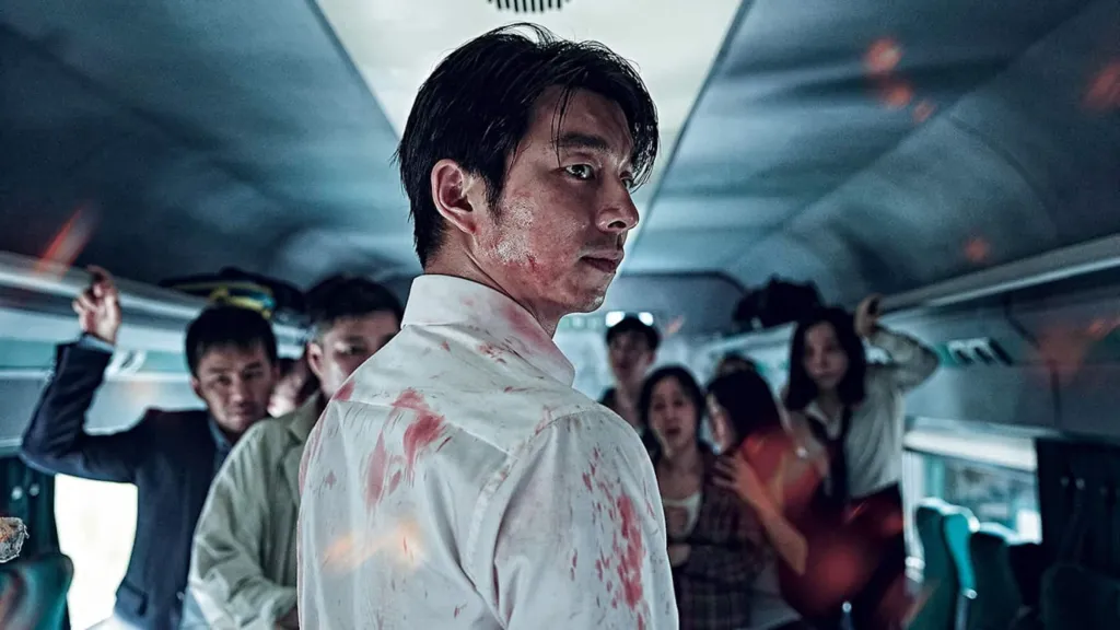 Gong Yoo in the poster for Asian horror movie Train to Busan