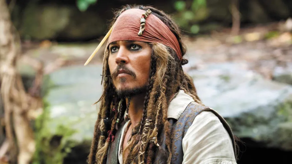 Johnny Depp as Jack Sparrow in Pirates of the Caribbean