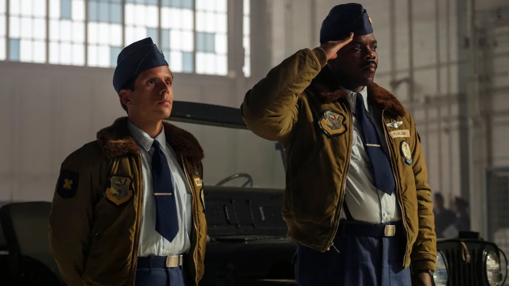 Jovan Adepo as Major Leroy Halon and Rudy Mancuso as Captain Pauly Russo in IT Welcome to Derry and