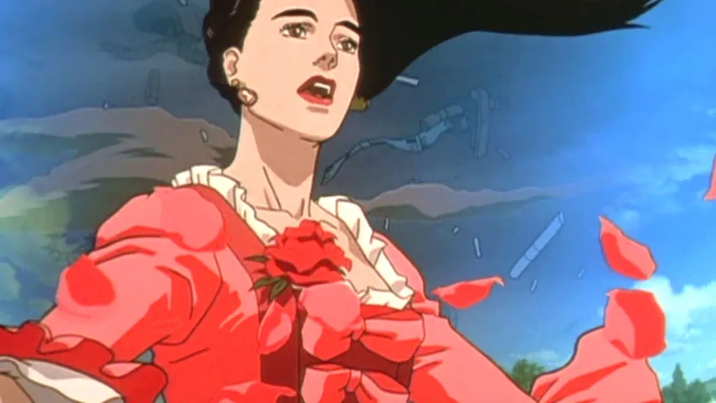 Memories character in red traditional outfit against a blue backdrop