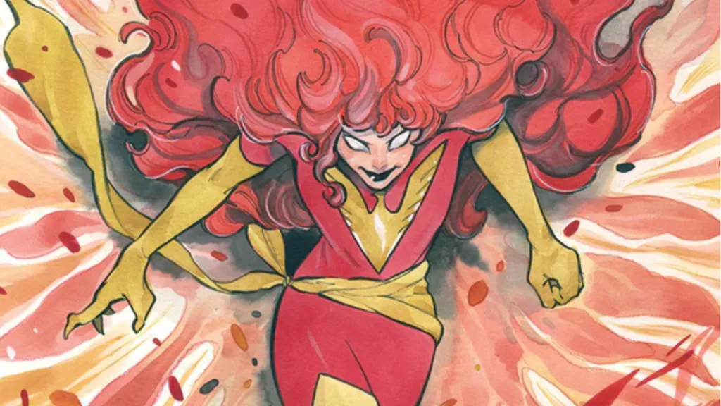 Jean Grey as the Dark Phoenix lurching forward