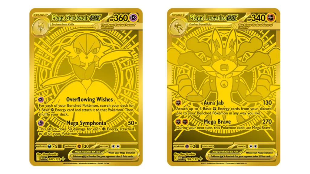 Pokemon TCG Mega Evolutions Gold Cards