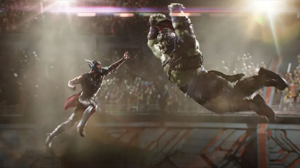 The Hulk vs Thor in Thor Ragnarok