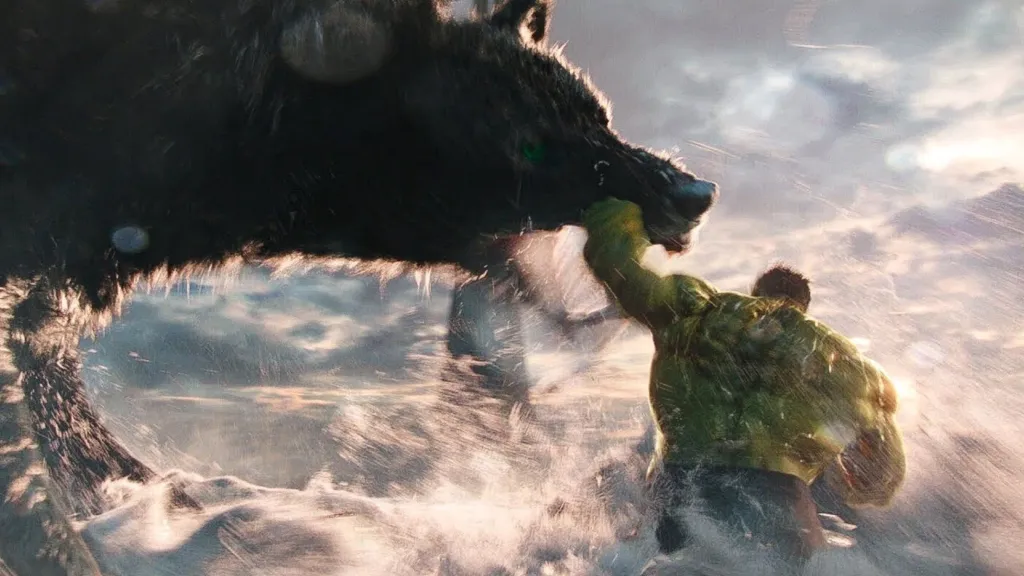 The Hulk vs the Fenris wolf in Thor Ragnarok
