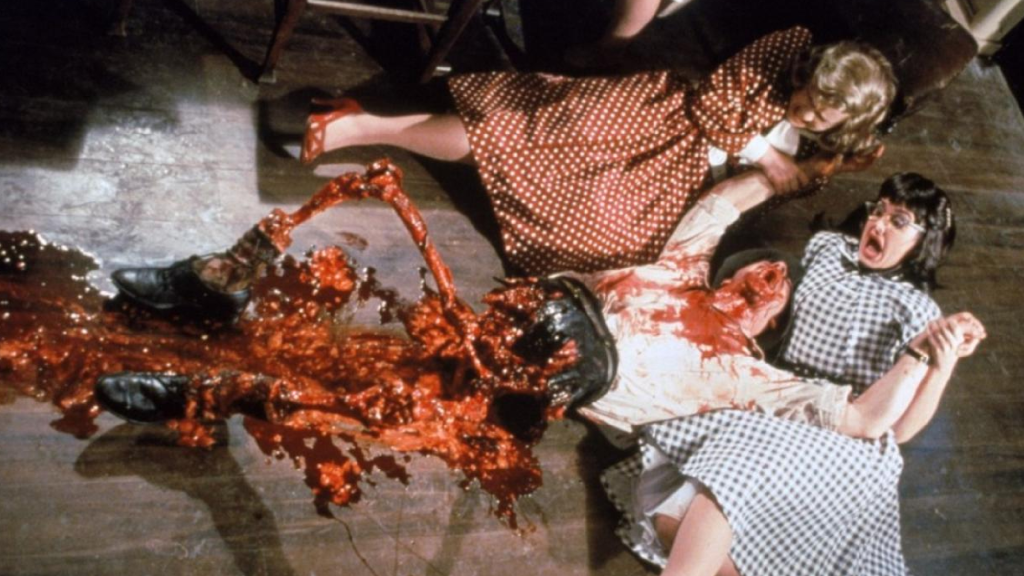 A person being ripped apart in Dead Alive (1993)