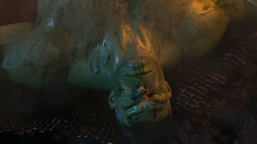 Hulk after being defeated by Thanos in Avengers: Infinity War (2018)