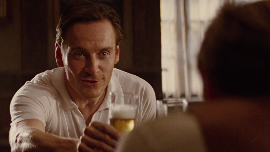 Michael Fassbender as Magneto having a drink in X-Men: First Class