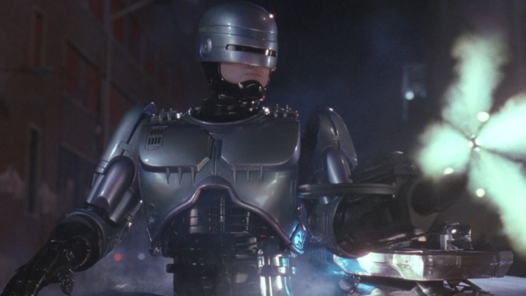 RoboCop firing his weapons in RoboCop 3 (1993)