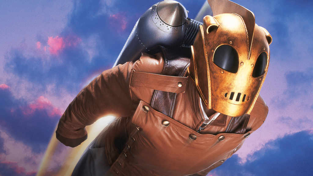 A promotional image for The Rocketeer (1991)