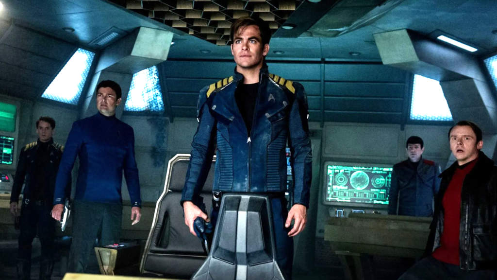 The crew of the Enterprise on the bridge in Star Trek: Beyond