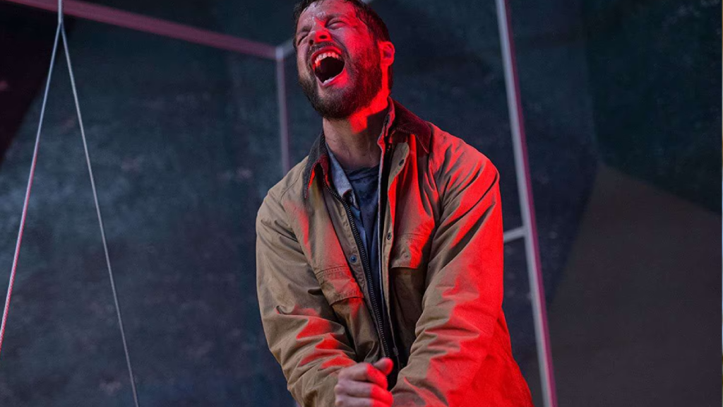 Logan Marshall Green screaming in Upgrade (2018)