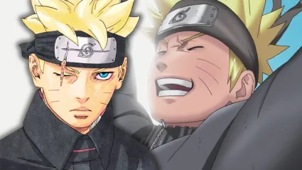 Boruto and Naruto in a custom image