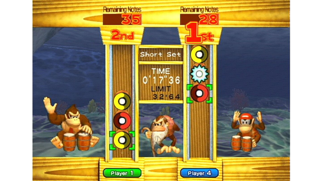 A screenshot from Donkey Konga 2.