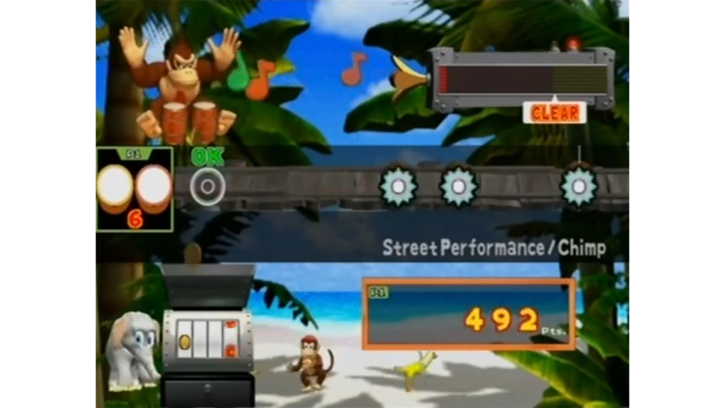 A screenshot from Donkey Konga.