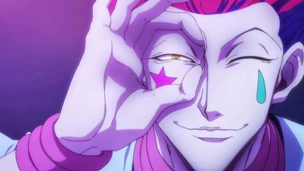 Hisoka Morow zoomed in picture of his face