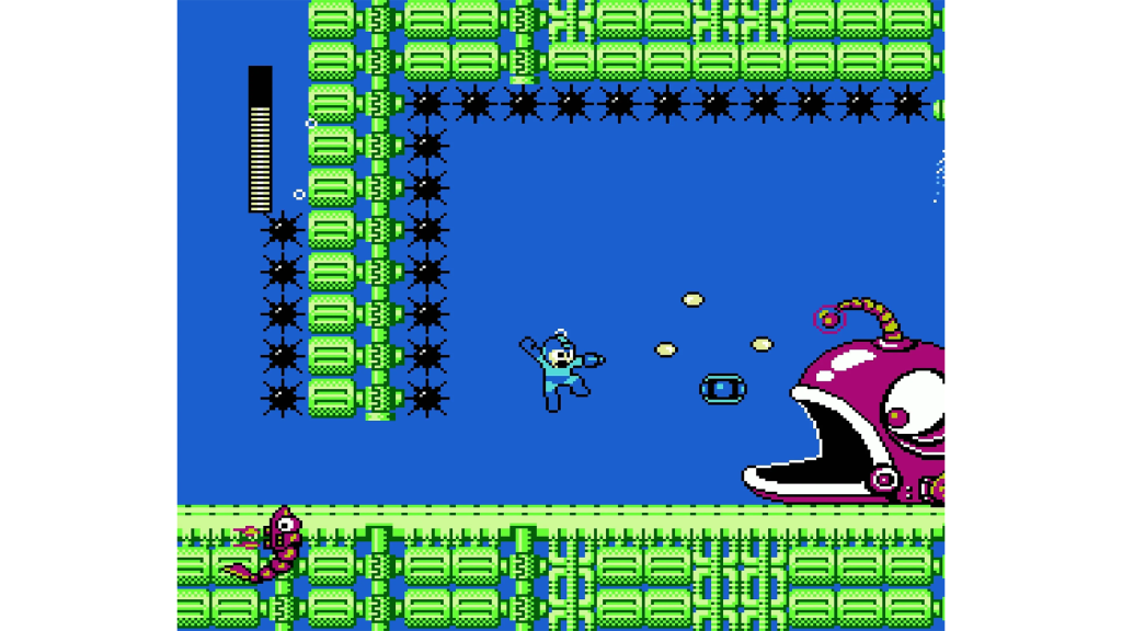A screenshot from Mega Man 2 on the Nintendo Entertainment System.
