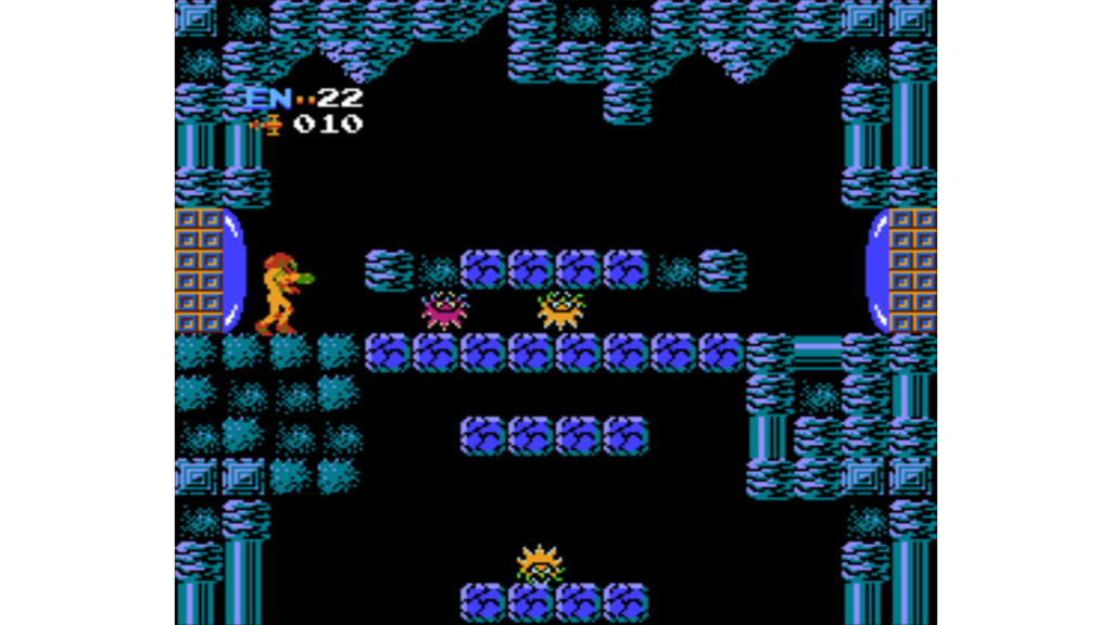 A screenshot from Metroid on the Nintendo Entertainment System.