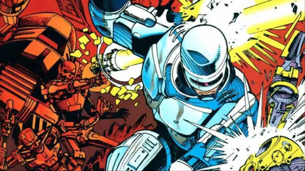 Robocop battling Terminators