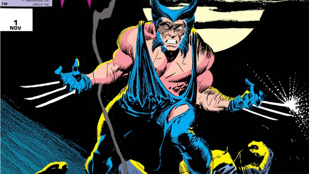 Wolverine growling while brandishing his claws