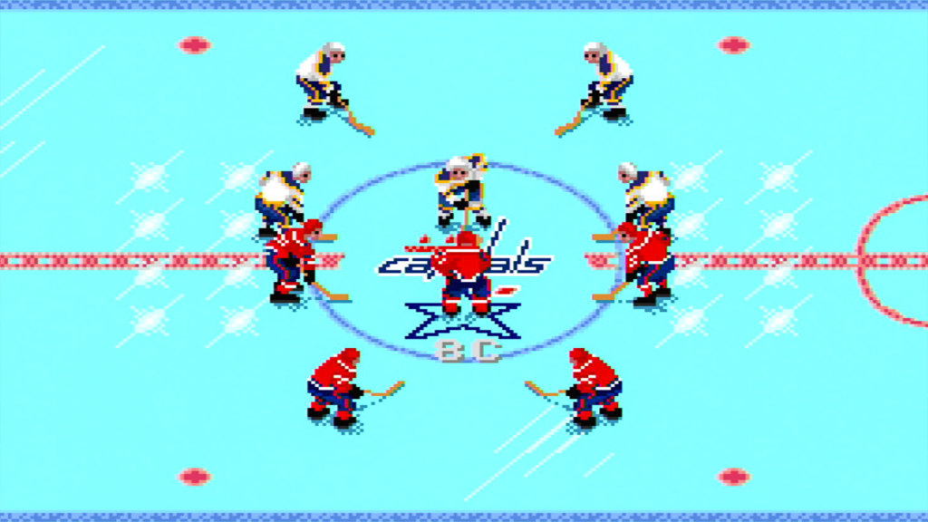 A screenshot from NHL '93, showing a game about to start.