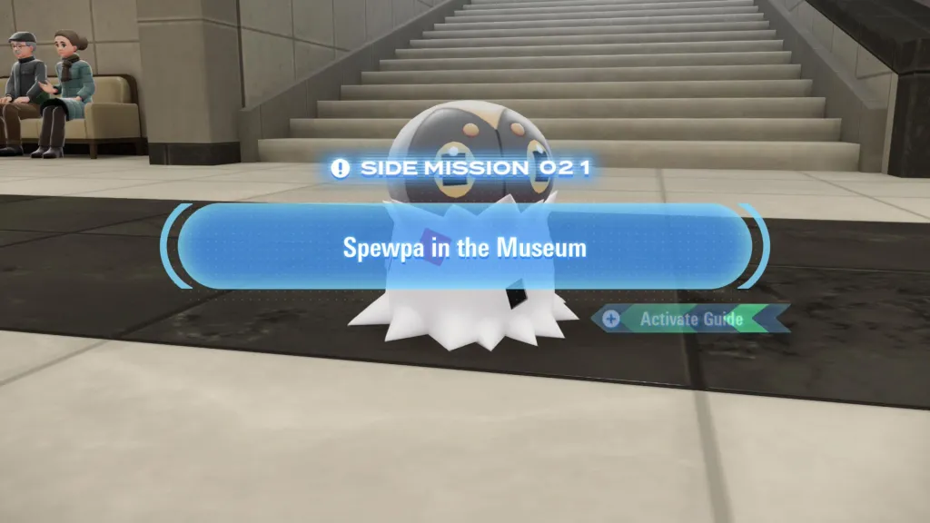 Spewpa in the Museum Side Mission Pokemon Legends Z-A