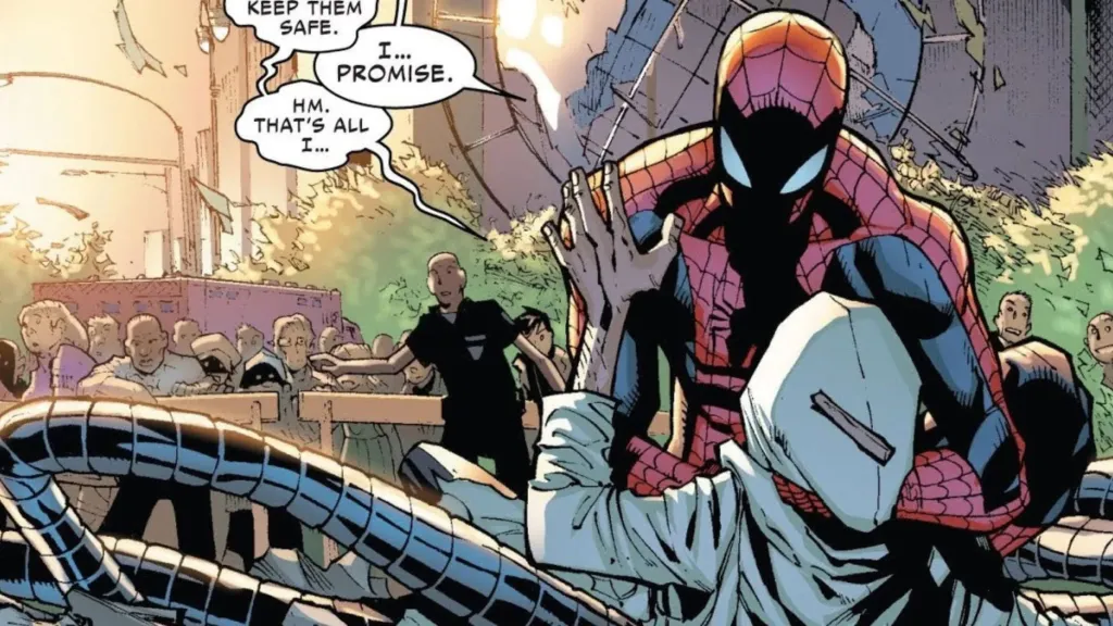 Spider Man with a dying Doctor Octopus