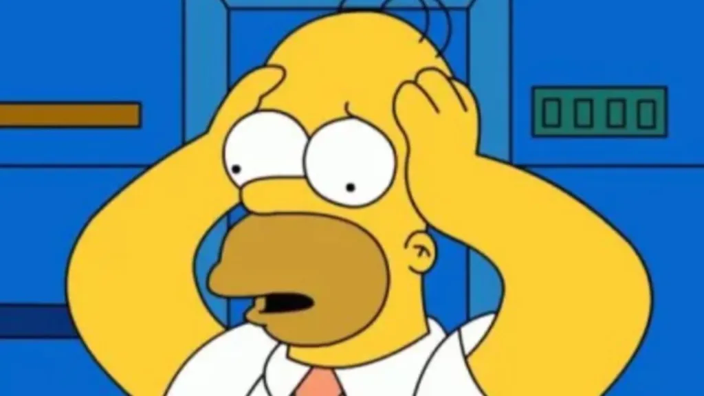 Homer worried in The Simpsons