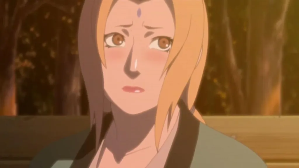 Tsunade crying as seen in Naruto anime